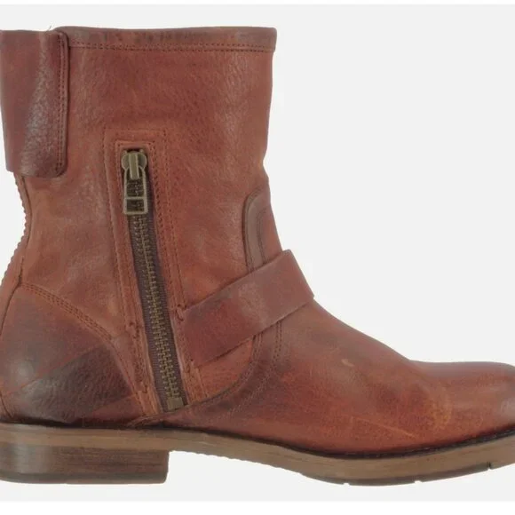 OLUKAI 20254 WOMEN'S NAHUKU SHORT LEATHER BOOT - 7 Cognac Brown - Picture 3 of 5